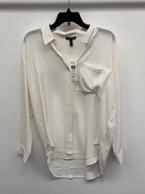 Eileen Fisher White Button-Down, Size PS | NWT
